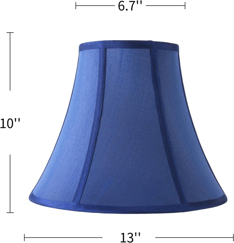 JERHOUS 2 Pcs Blue Lamp Shades vintage Bell lamp shade 6.7``Top x 13``Bottom x 10``High(Spider) Medium Lampshade for Table & Bedside Lamp - Image 2